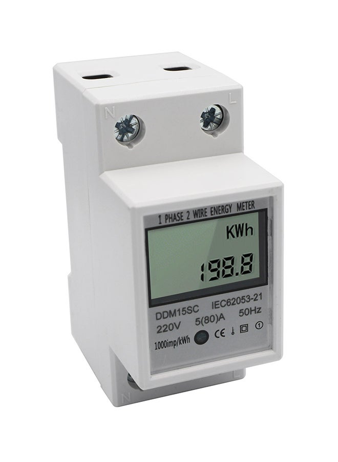 Power Consumption Monitor With LCD Display White 8cm  - Image 1
