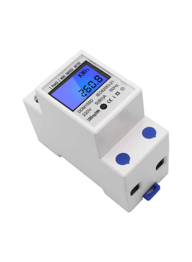 مقياس طاقة DIN-Rail أحادي المرحلة. أبيض 8سم - Image 2