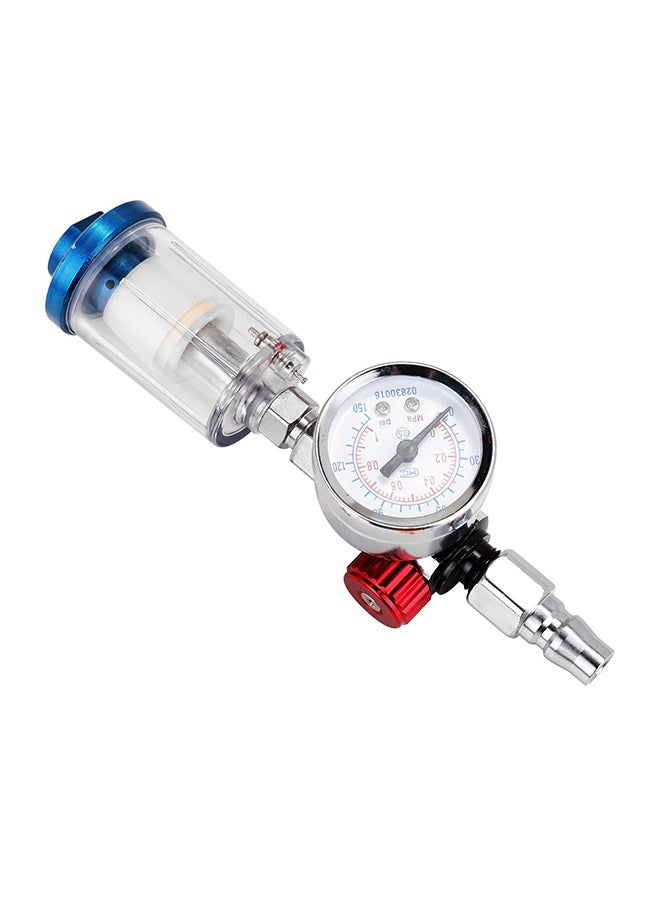 Generic HVLP Spray Air Regulator Pressure Gauge Clear/Silver 10centimeter  - Image 1