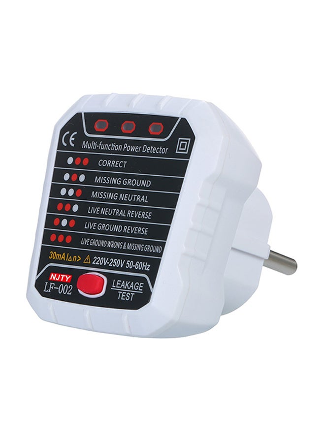 جهاز اختبار RCD بمقبس كهربائي أبيض/ أسود 14سم  - Image 1