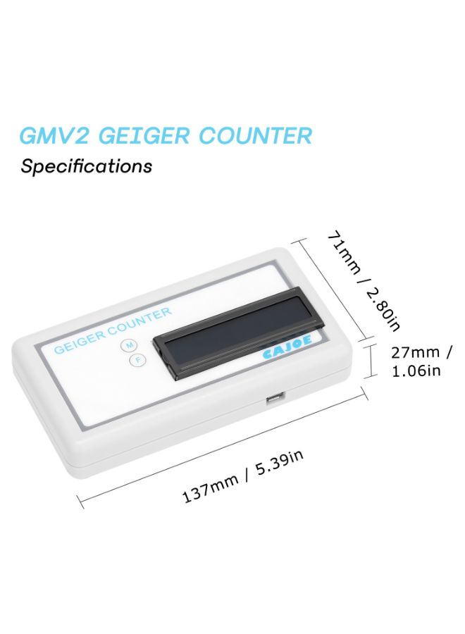 Geiger Counter Assembled Nuclear Radiation Detector White 15cm  - Image 3