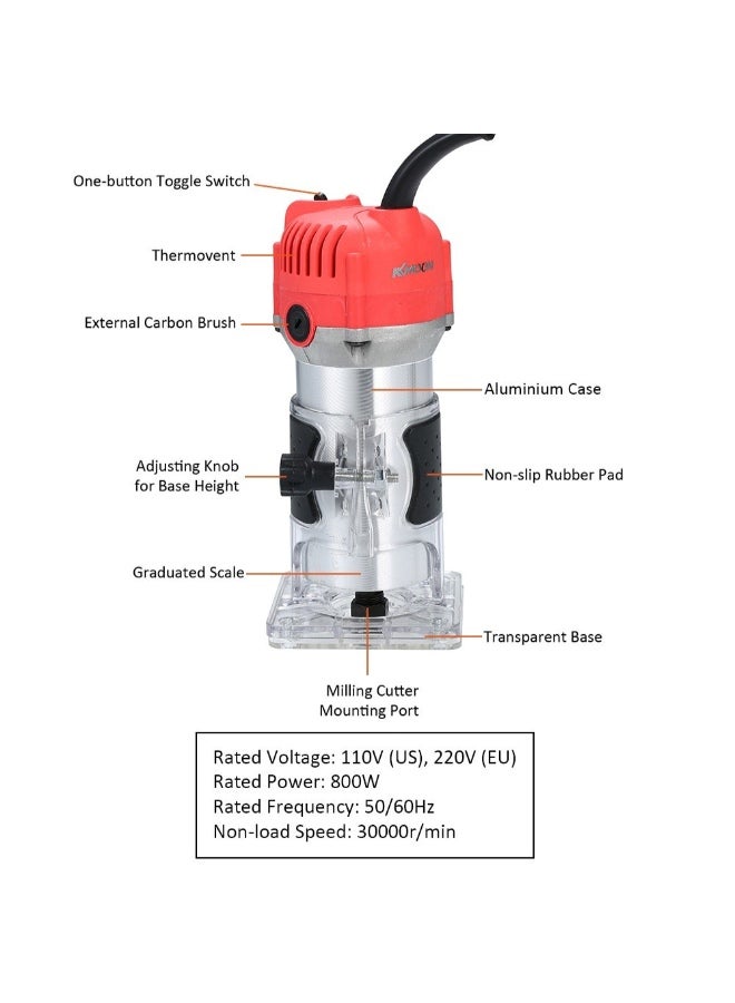 Guide Wood Laminate Electric Trimmer Silver/Red/Black 7.87 x 3.54 x 3.3inch - Image 4