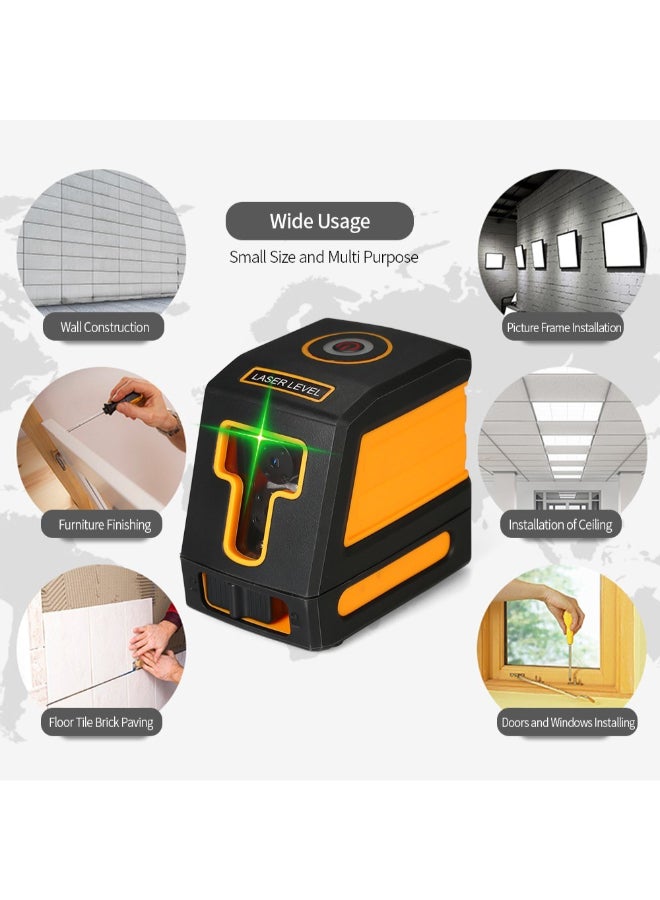 Self-Leveling 2 Line Laser Level Yellow/Black 3.5 x 2.3 x 3.3inch - Image 3