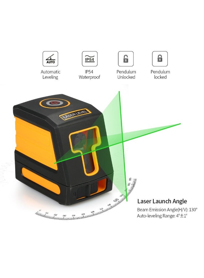Self-Leveling 2 Line Laser Level Yellow/Black 3.5 x 2.3 x 3.3inch - Image 4