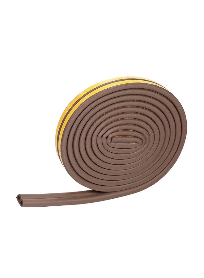 D-Type Self-Adhesive Foam Strip For Window Brown/Yellow 16feet - Image 1