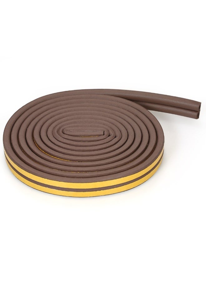 D-Type Self-Adhesive Foam Strip For Window Brown/Yellow 16feet - Image 2