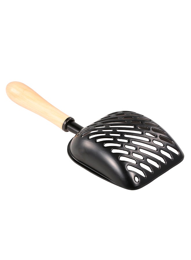 Long Handle Hollow Litter Scooper Black/Beige 35.5 x 14.5cm