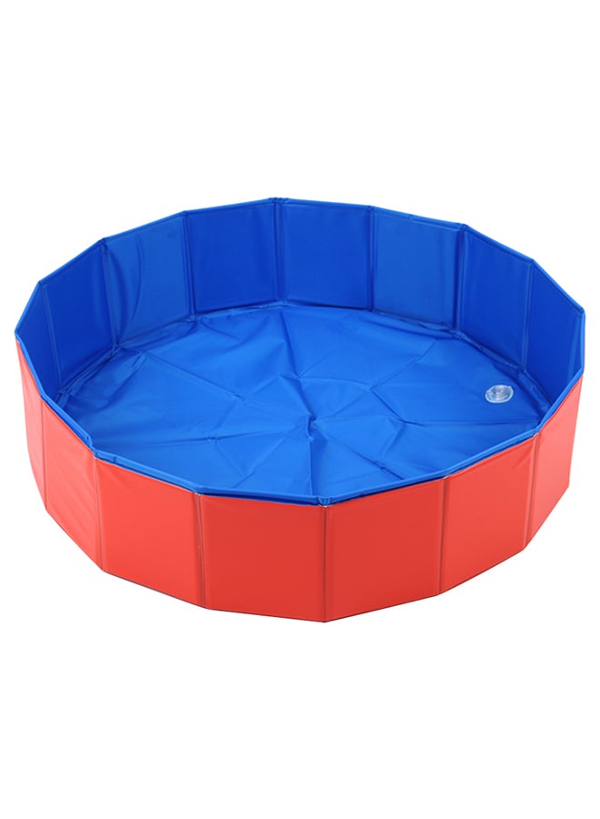 Foldable Pet Bath Pool Red/Blue 31.5 x 23centimeter