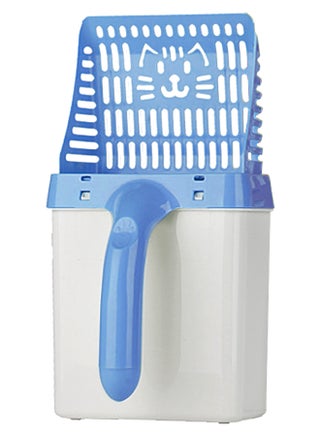 Shovel Hollow Neater Litter Scoop Tool With Built-In Waste Bag Blue/White 31 x 16cm - v1593030527/N38837338A_1
