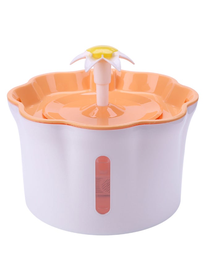 Electric Pet Drinking Water Fountain Orange/White/Yellow 2.6Liters