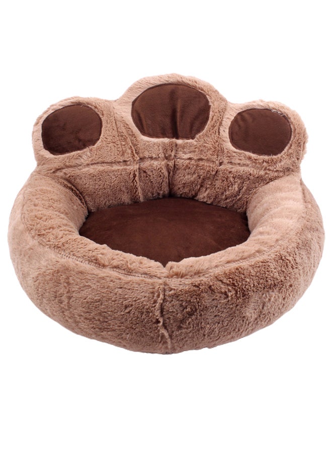 سرير النوم الناعم على شكل مخلب بني L - Image 1