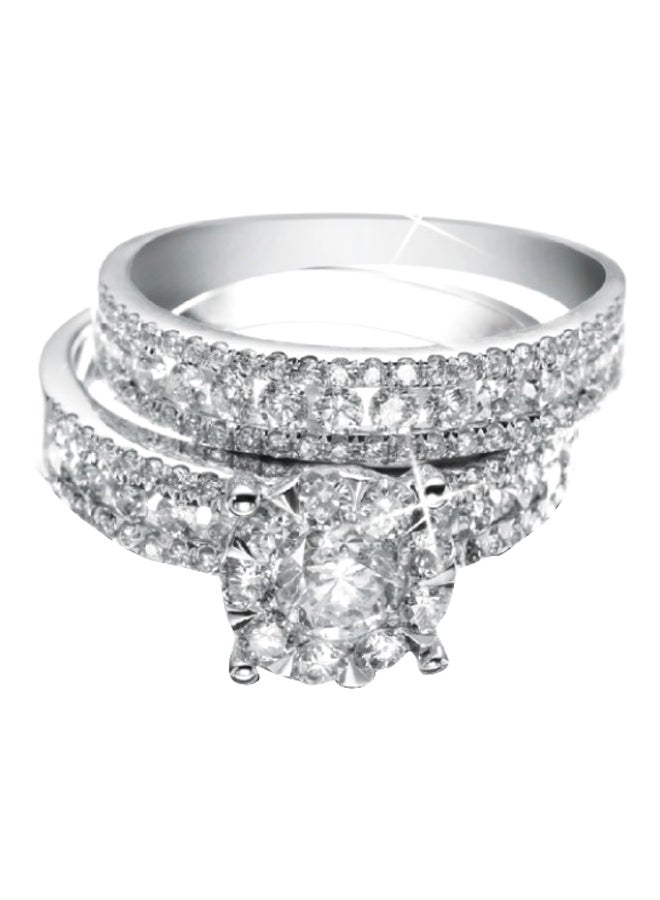 1.4 Ct Diamond Love Band Ring Set 