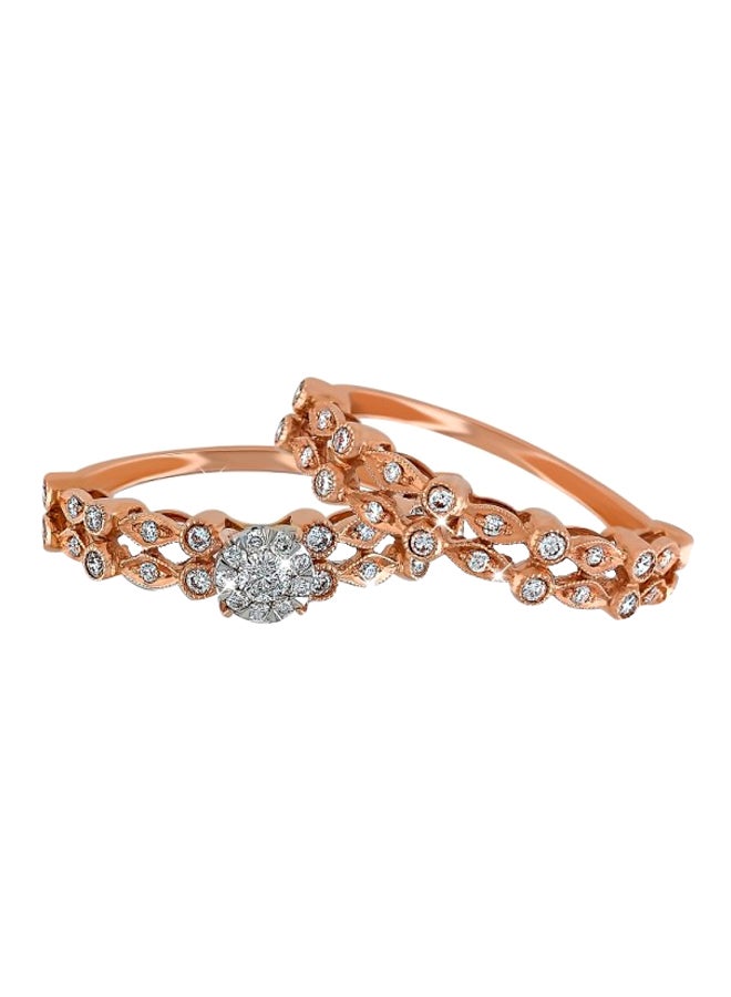 0.54 Ct Diamond Love Band Ring Set 