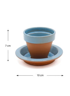 Ceramic Tea Cup With Saucer Blue/Brown - v1593062749/N38541643A_2