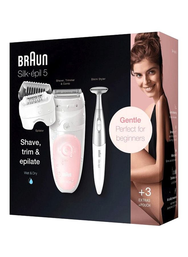 BRAUN Silk-Epil 5 Hair Removal Epilator Set White/Pink 7.1x2.6x7.8inch - Image 3