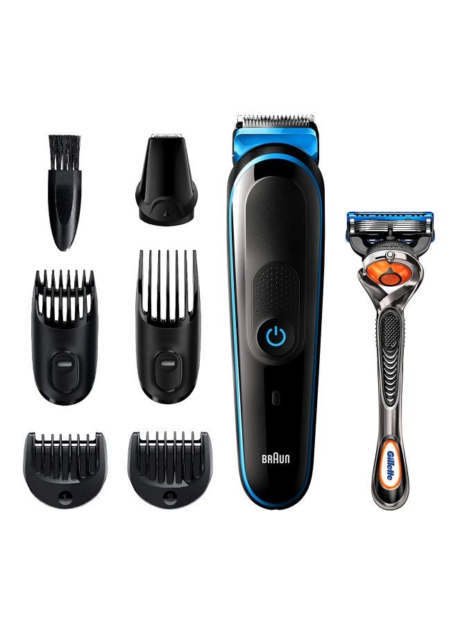 BRAUN - 7-In-1 MGK5245 Trimmer Multigroom Hair And Beard Grooming Black/Blue - Image 1