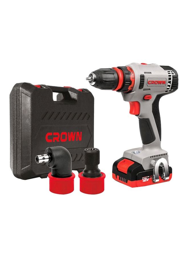 Crown CT21081HQ-2 BMC Rechargeable Cordless Drill Machine Grey/Black/Red Grey/Black/Red - Image 1