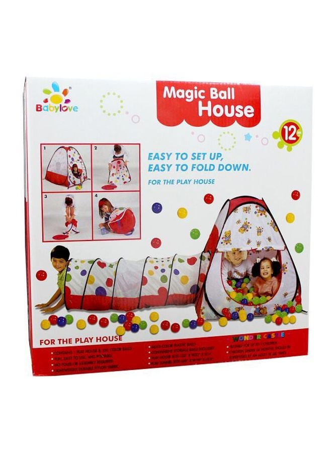 Baby love Magic Ball House And Tunnel With 100 Balls 19-L1628 27x45x27cm - Image 3