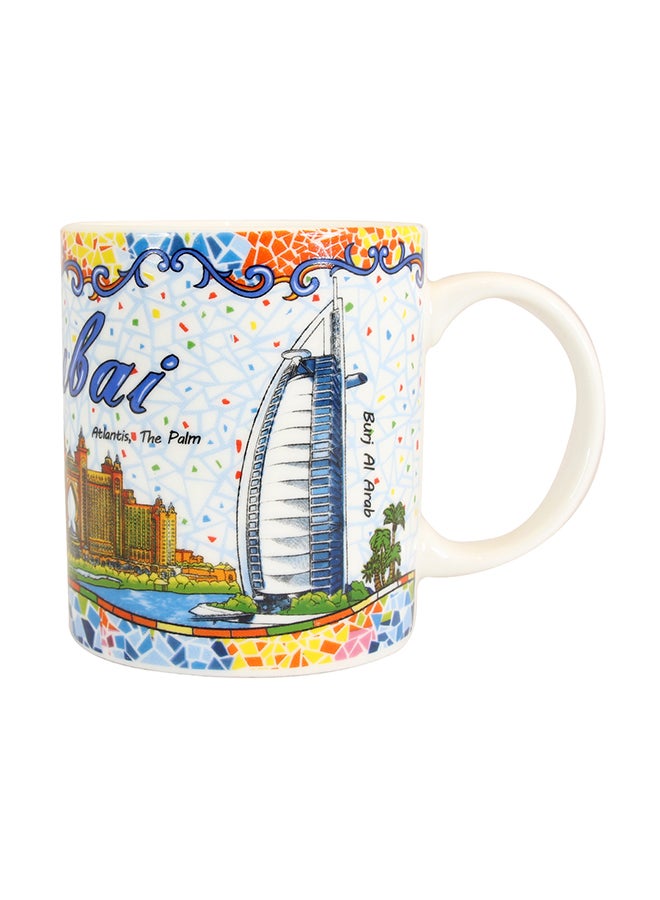 آل جابر مج بتصميم سماء دبي أبيض/ متعدد الألوان H-9.5/W-12سم  - Image 1