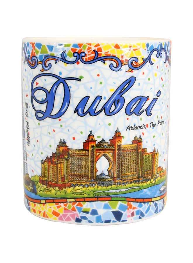 آل جابر مج بتصميم سماء دبي أبيض/ متعدد الألوان H-9.5/W-12سم  - Image 2