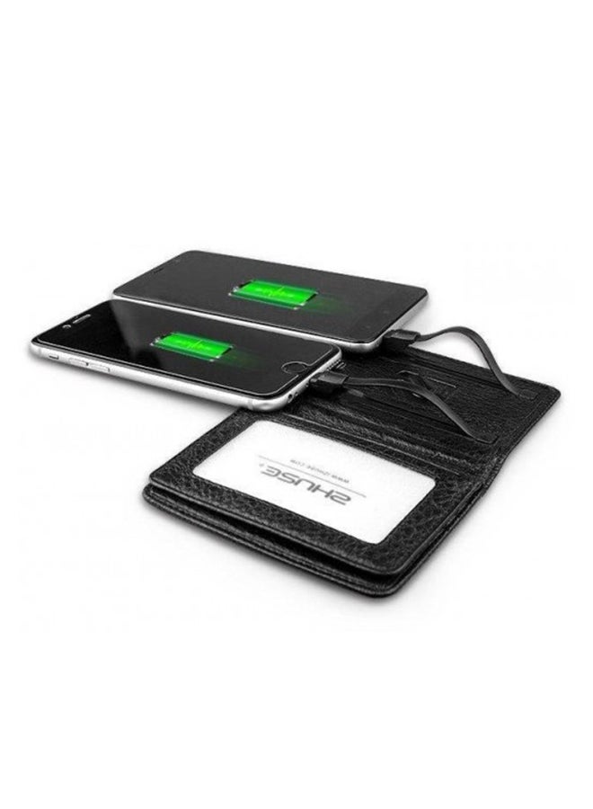 زد هيوز باور بنك محمول بتصميم محفظة أسود - Image 4