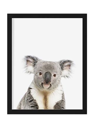 Koala Bear Nursery Poster With Frame Grey/White 30 x 40cm - v1593085316/N38961838A_1