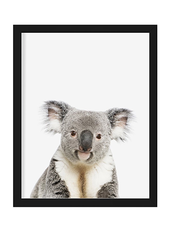 Koala Bear Nursery Poster With Frame Grey/White 30 x 40cm