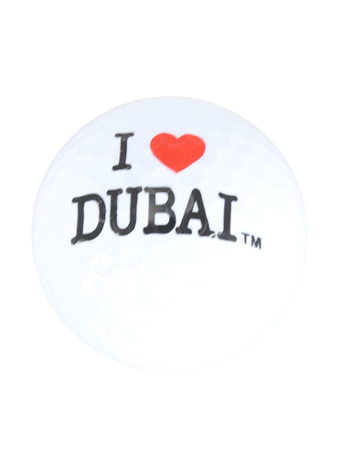 آل جابر قطعة زينة مغناطيسية بطبعة عبارة "I Love Dubai" لكرة الجولف لون أبيض/أسود/أحمر 