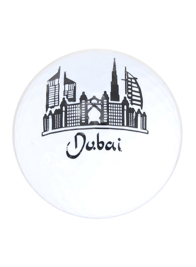 Al Jaber Golf Ball Dubai Design Decorative Magnet Accent White/Black