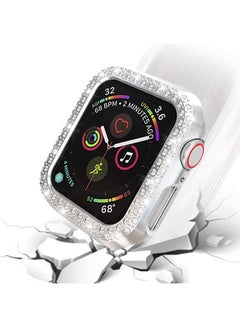 Foxcon Super Luxurious Bling Crystal Protective Case Cover For Apple Watch Series 4/5 44mm Silver  - Image 2