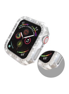 Foxcon Super Luxurious Bling Crystal Protective Case Cover For Apple Watch Series 4/5 44mm Silver  - Image 4
