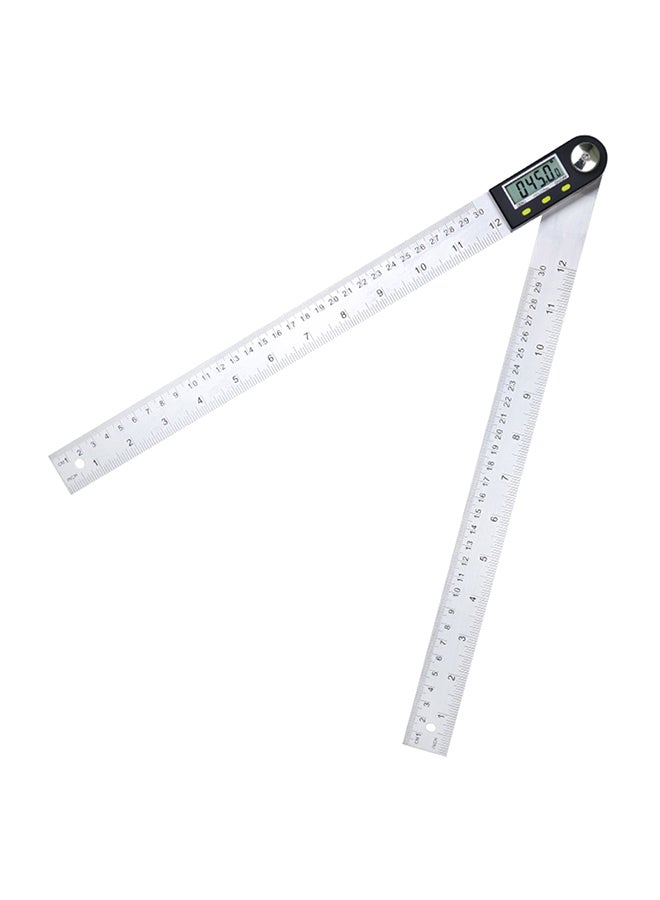 Generic - 360 Degree Digital displayAngle Ruler 200mm Silver - Image 1