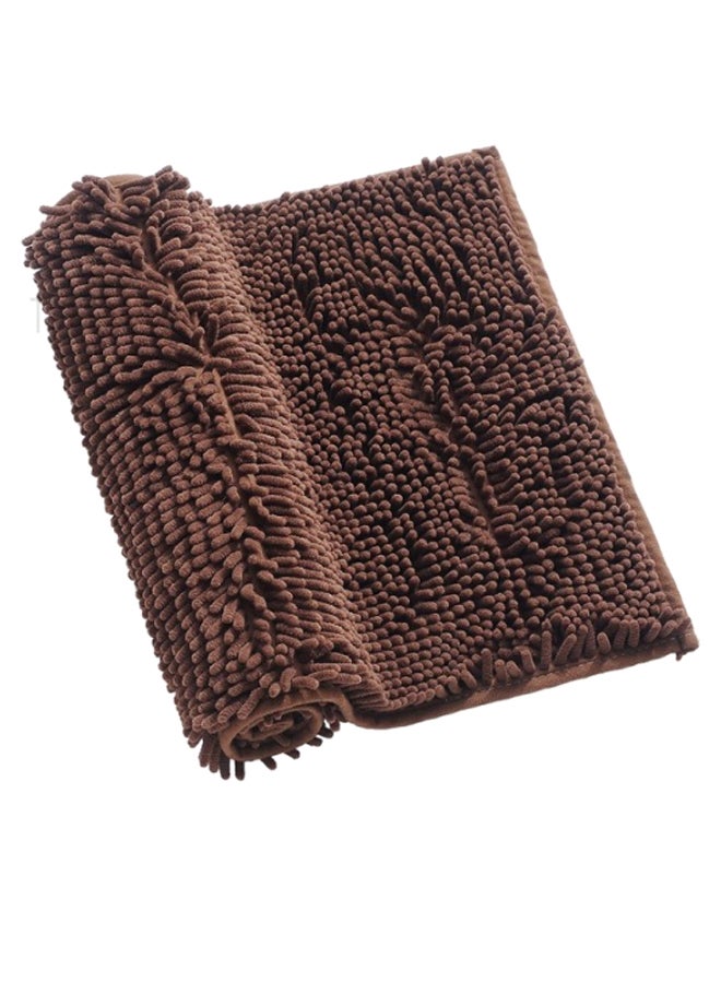 Washable Soft Bathroom Floor Mat Brown 70 x 140cm - Image 1