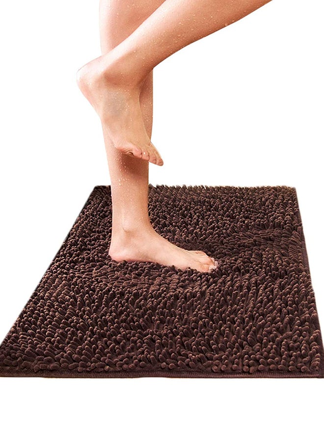 Washable Soft Bathroom Floor Mat Brown 70 x 140cm - Image 2