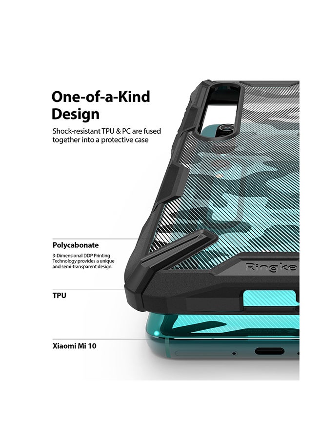 Ringke Hard Fusion-X Ergonomic Shock Absorption TPU Bumper Case Cover For Xiaomi Mi 10/Mi 10 Pro 5G Camo Black - Image 3