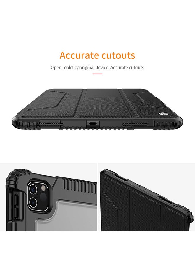 Nillkin PU Leather Full Protective Case With Apple Pencil Holder Smart Cover For Apple iPad Pro 12.9-Inch Black - Image 4