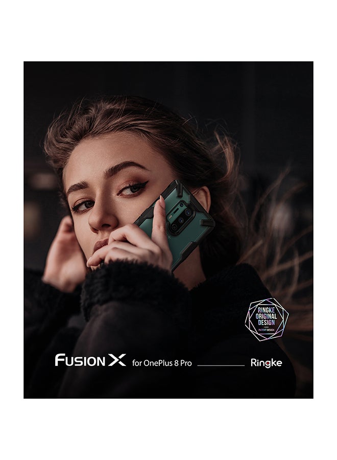 Ringke Hard Fusion-X Ergonomic Shock Absorption TPU Bumper Case Cover For OnePlus 8 Pro Turquoise Green - Image 4