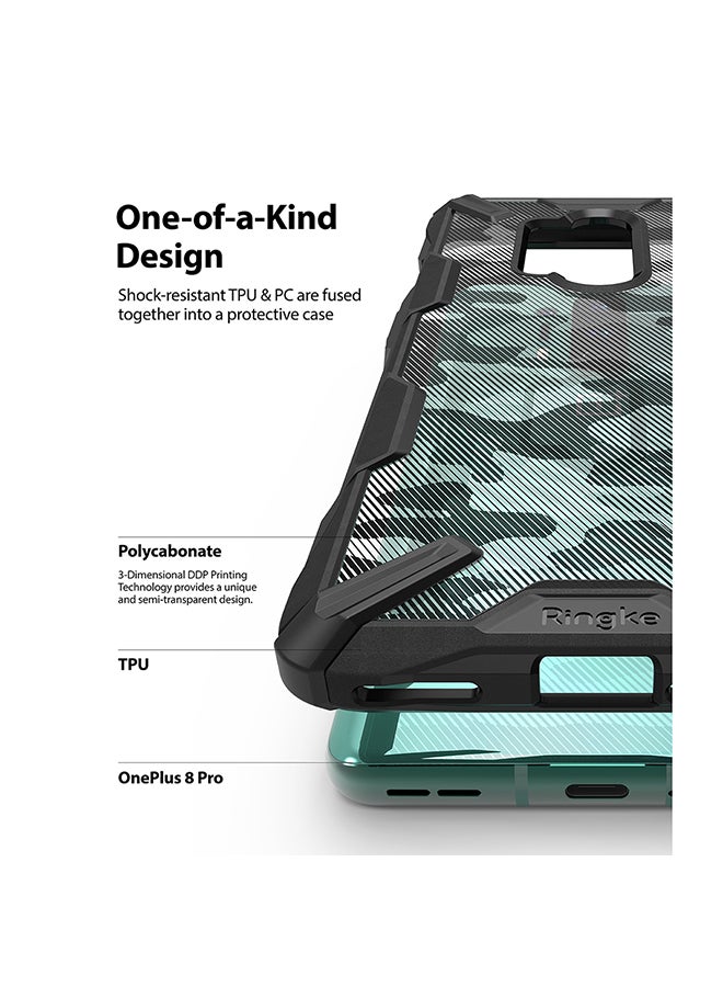 Ringke Hard Fusion-X Ergonomic Shock Absorption TPU Bumper Case Cover For OnePlus 8 Pro Camo Black - Image 4