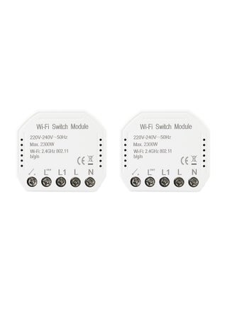2-Piece Wi-Fi Intelligent DIY Breaker Module Light Switch White 10.5cm - v1593089879/N38694572A_1