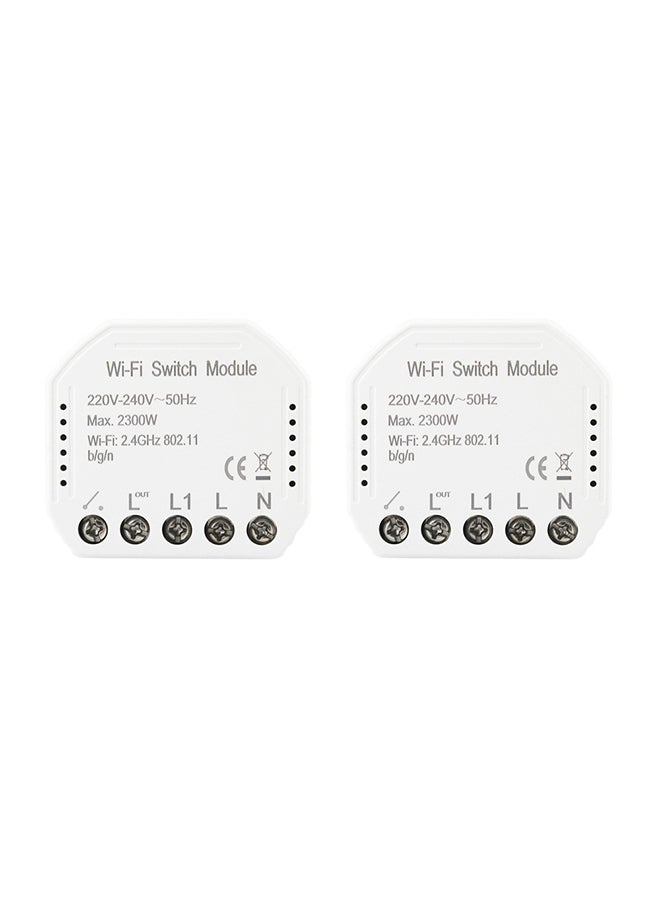Generic 2-Piece Wi-Fi Intelligent DIY Breaker Module Light Switch White 10.5cm  - Image 1
