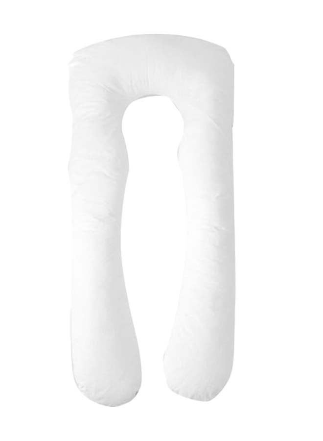 U-Shaped Extra Comfort Maternity Pillow Fabric White 70 x 130cm - Image 1