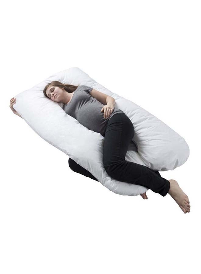 U-Shaped Extra Comfort Maternity Pillow Fabric White 70 x 130cm - Image 2