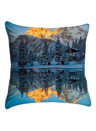 Nature Printed Pillow Cover Polyester Multicolour 40 x 40cm - v1593090553/N38959248A_1