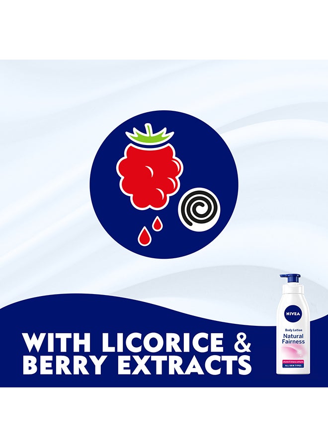 Nivea - Natural Fairness Body Lotion, Liquorice And Berry, All Skin Types, 400ml, Pack of 2 White - Image 1