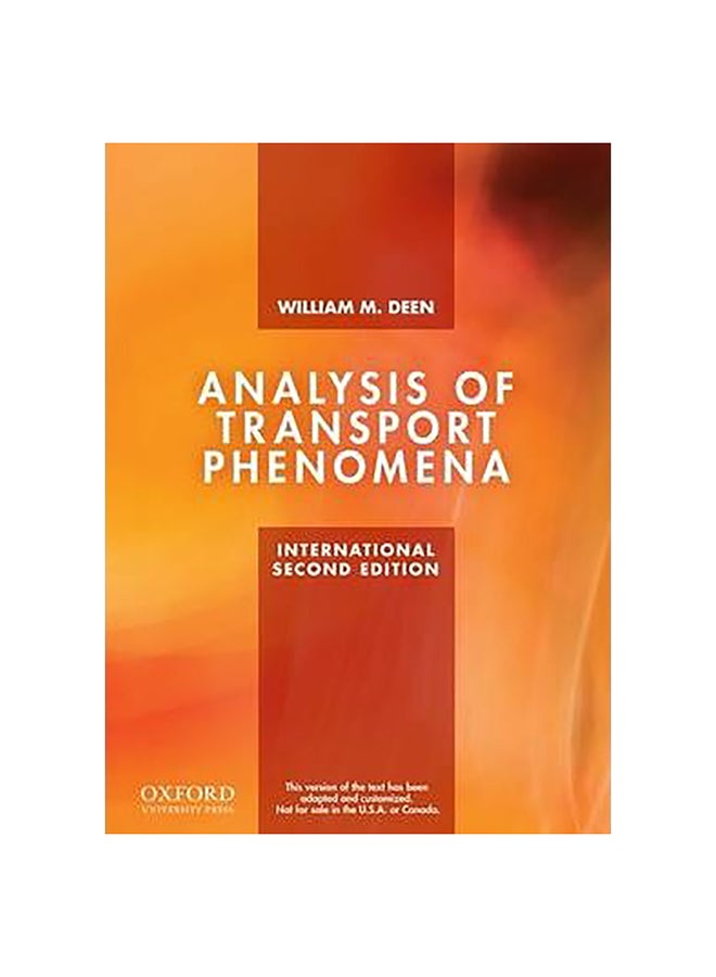 Analysis Of Transport Phenomena Paperback English by William M. Deen - 41158