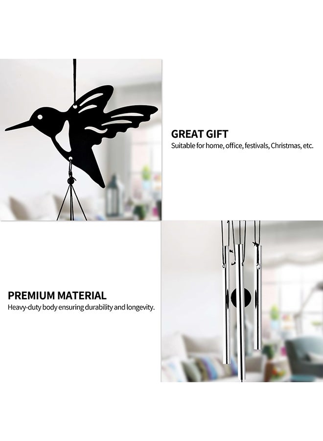 Generic - Multi-Tube Hanging Wind Chime Black/Silver - Image 1