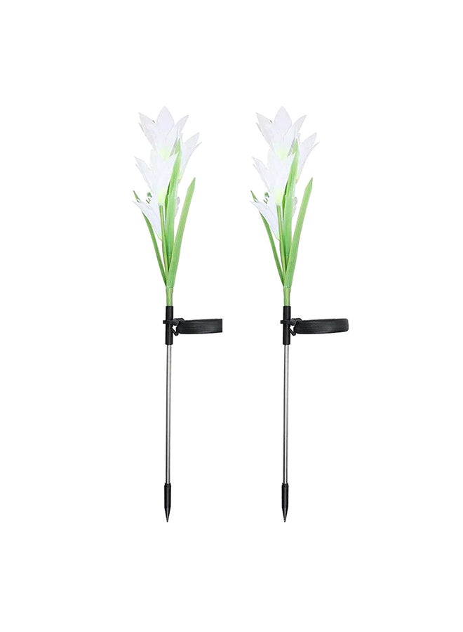 Generic - 2-Piece Solar Power Simulation Lily Flower Garden LED Light Set Multicolour - Image 1