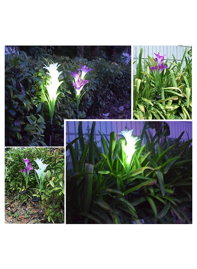 Generic - 2-Piece Solar Power Simulation Lily Flower Garden LED Light Set Multicolour - Image 1