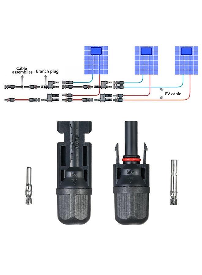 Generic - Socket Solar Panel Cable Plug With Wrench Assembly Tool Kit Black - Image 1