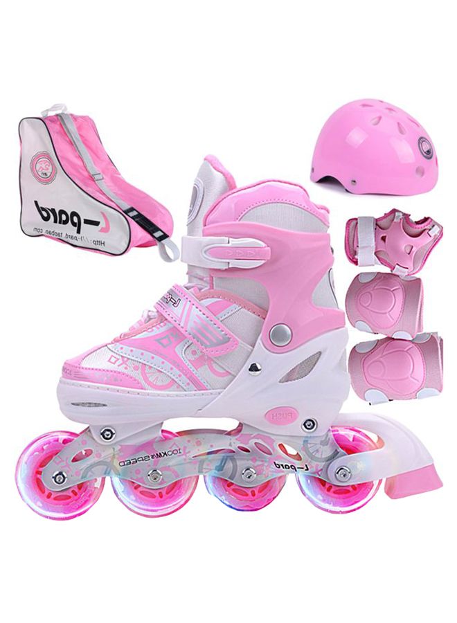 Cool Baby - Adjustable LED Wheels Inline Rollerskates With Protective Gears And Case 40cm - Image 1